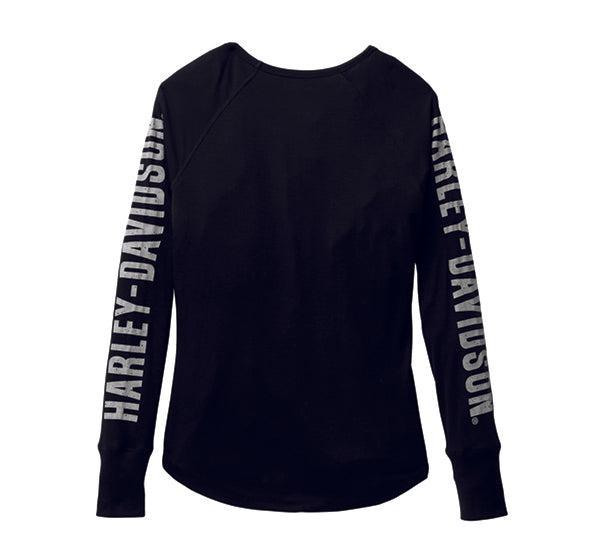 Ladies Bar & Shield Long Sleeve Rib Knit Tee-99111-22VW/022L-Rolling Thunder Harley-Davidson