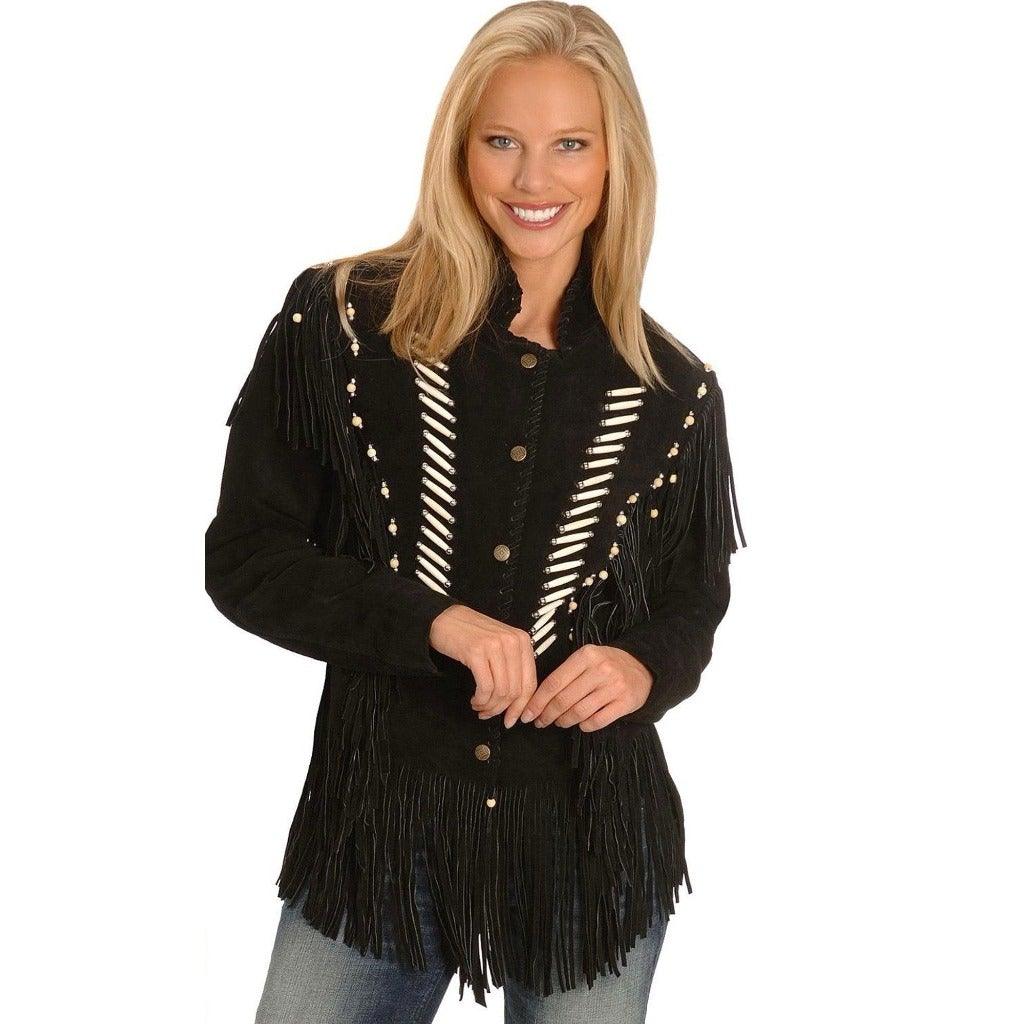 Ladies Beaded Suede Jacket-Rolling Thunder Harley-Davidson