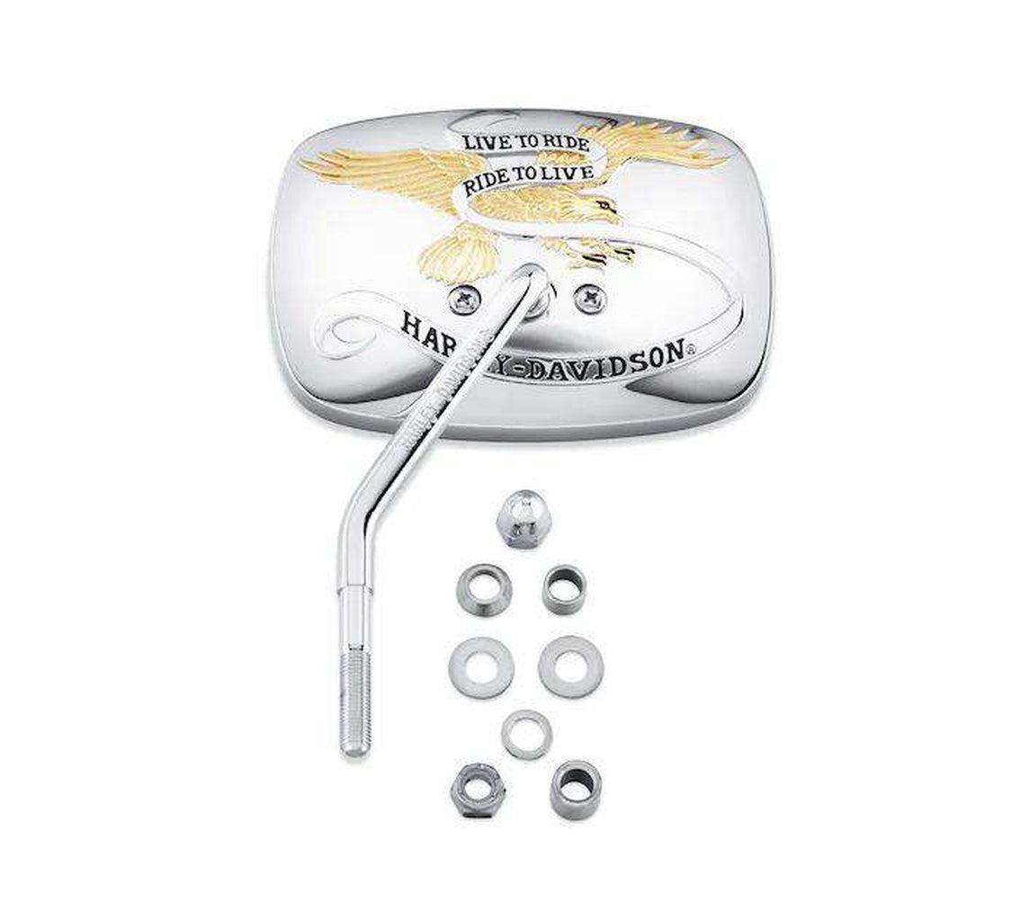 Live To Ride One-Piece Short Stem Mirror - Left Side-91866-90T-Rolling Thunder Harley-Davidson