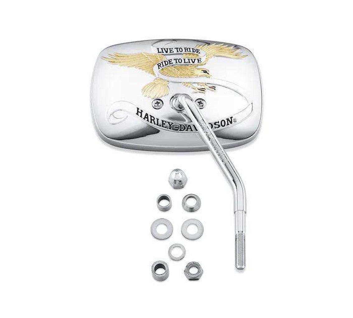 Live To Ride One-Piece Short Stem Mirror - Right Side-91864-90T-Rolling Thunder Harley-Davidson