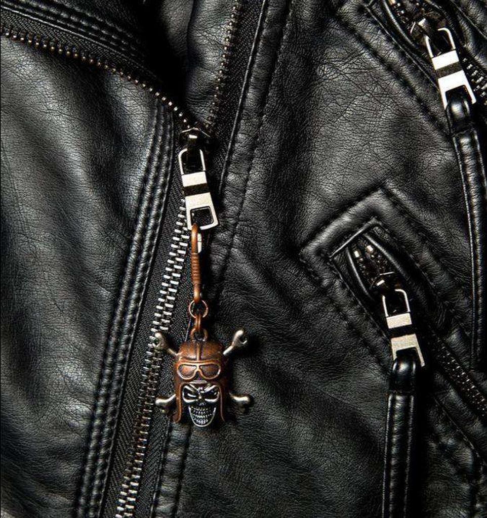 Pendant Zip Pull Skull & Cross Bone Biker-HG61026-Rolling Thunder Harley-Davidson