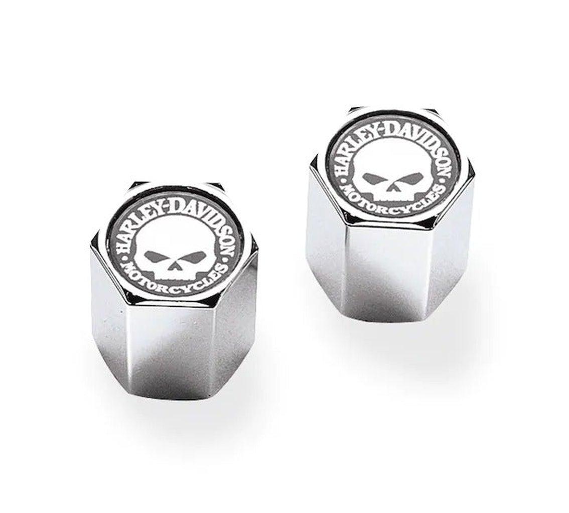 Skull Chrome-Plated Abs Valve Stem Caps-41171-03-Rolling Thunder Harley-Davidson