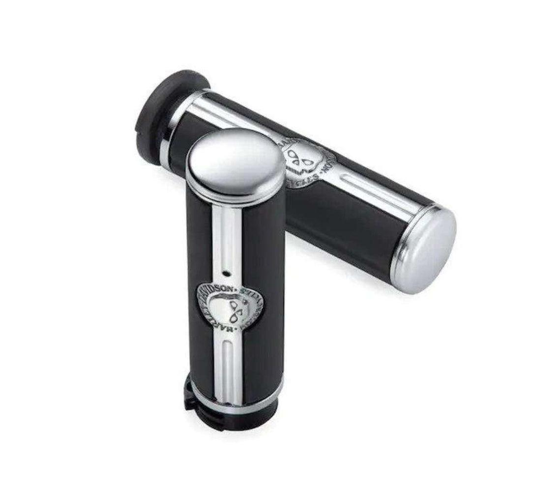Willie G Skull Hand Grips - Throttle By Cable-56740-04-Rolling Thunder Harley-Davidson