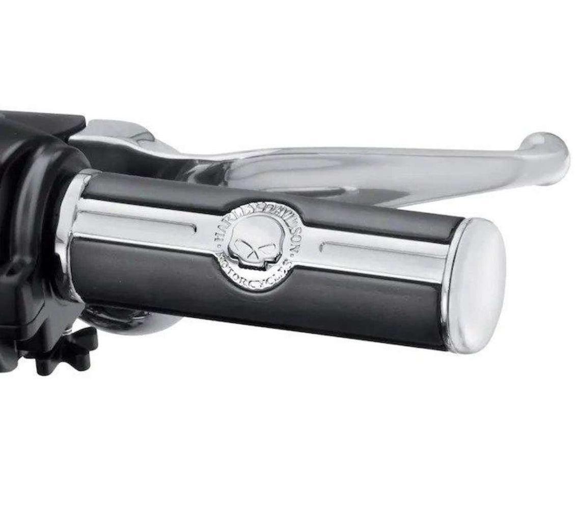 Willie G Skull Hand Grips - Throttle By Cable-56740-04-Rolling Thunder Harley-Davidson