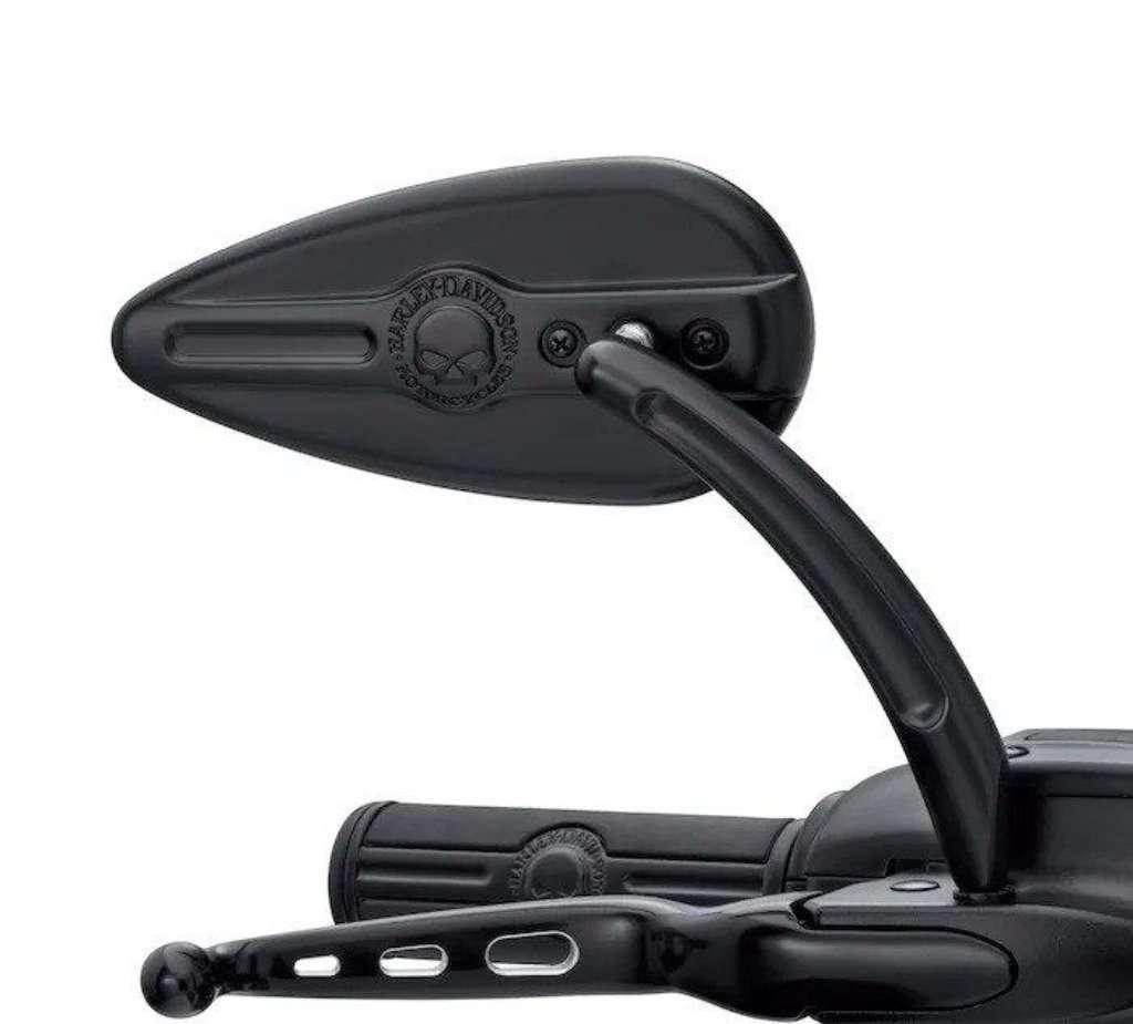 Willie G Skull Teardrop Mirrors-56000171-Rolling Thunder Harley-Davidson