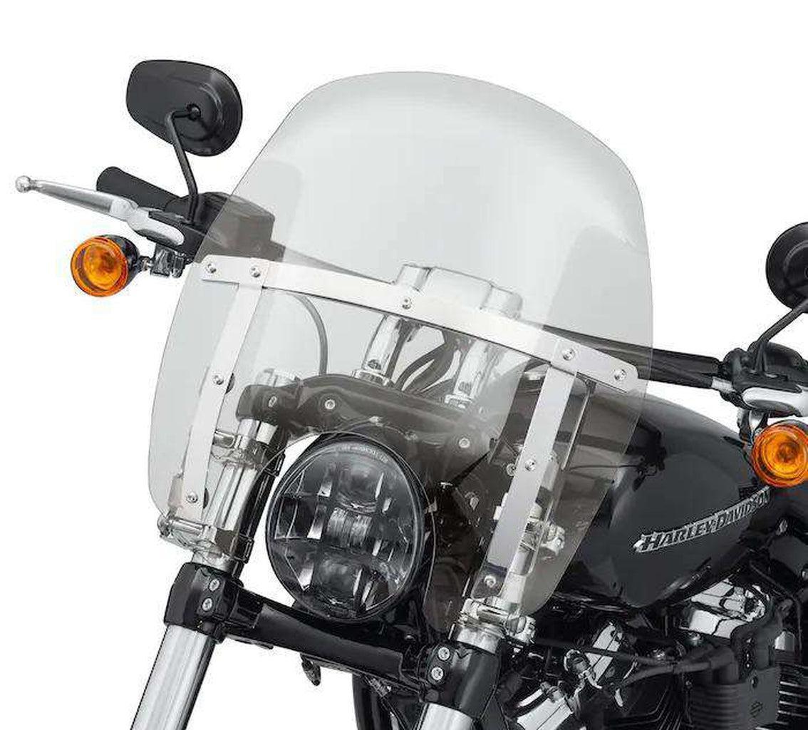 Wind Splitter Quick-Release Compact 14 In. Light Smoke Windshield-57400336-Rolling Thunder Harley-Davidson